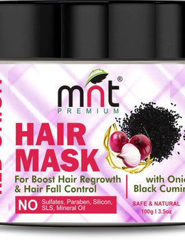 MNT Red Onion Hair Mask with Onion & Black Cumin Oil for Hair Fall Control, Hair Grow & Damaged Hair Repair, 100g