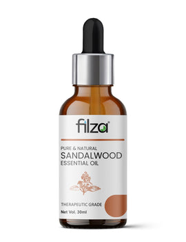FILZA Sandalwood Essential Oil, 15 ml - For Skin, Face & Aromatherapy | (Chandan Oil) Sandalwood Oil for Stress Relief & Relaxation | Used in Diffuser & Pooja Thali