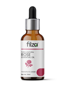 FILZA Rose Essential Oil, 15 ml - For Face, Skin & Hair | Pure Rose Oil for Candles & Diffusers | Used in Soap Making and Air Freshners