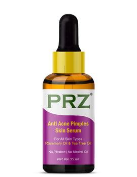 PRZ Anti Acne Pimples Skin Serum (30ML) For All Skin Types - Acne Scars & Dark Spots Removal, Pimples, Pigmentation & Reduces Age Spots With Rosemary Oil & Tea Tree Oil (No Paraben | No Mineral Oil)