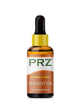 PRZ Walnut Cold Pressed Carrier Oil - Pure Natural & Therapeutic Grade Oil for Aromatherapy Body Massage, Skin Care & Hair Care