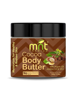 MNT Cocoa Body Butter with Argan Oil, Jojoba Oil & Vitamin-E for Healthy & Radiant Skin, (100g)