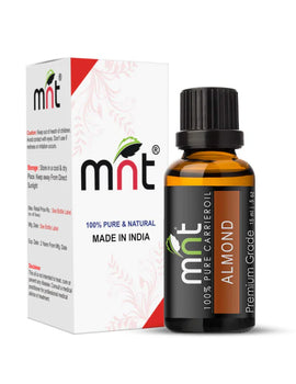 MNT 100% Pure Cold Pressed Almond Carrier Oil for Skin, Hair, Face, Body & Massage