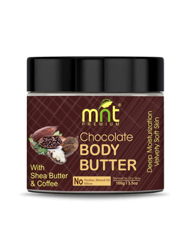 MNT Chocolate Body Butter 100g – Indulge in Rich Hydration, Softening Skinwith, Vitamin E, and Deep Moisture for a Silky Smooth Glow