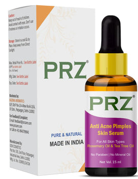 PRZ Anti Acne Pimples Skin Serum (30ML) For All Skin Types - Acne Scars & Dark Spots Removal, Pimples, Pigmentation & Reduces Age Spots With Rosemary Oil & Tea Tree Oil (No Paraben | No Mineral Oil)