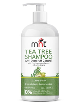 MNT Tea Tree Anti-Dandruff Hair Care Combo – Shampoo, Scalp Serum, and Essential Oil for Flake-Free, Soothing, Healthy Scalp Treatment