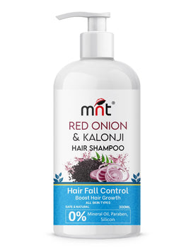 MNT Red Onion & Kalonji Hair Shampoo for Hair Fall Control and Hair Growth with Onion & Black Cumin Seed Oil, 300 ml
