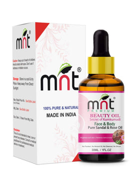 MNT Beauty Oil Kumkumadi with Pure Sandal & Rose Oil (30ml) For Brightens dull skin & Reduce dark Spots