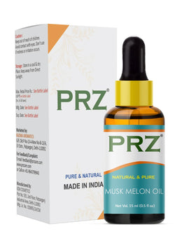 PRZ Musk Melon Cold Pressed Carrier Oil - Pure Natural Therapeutic Grade Oil for Skin Care & Hair Care