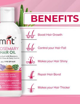 MNT Rosemary Hair Oil for Hair Growth with Methi Dana & Rosemary | For Thicker, Shiny, Stronger & Healthy Hair | Pure Rosemary Oil for Hair Growth, Hair Fall Control | 100 ml