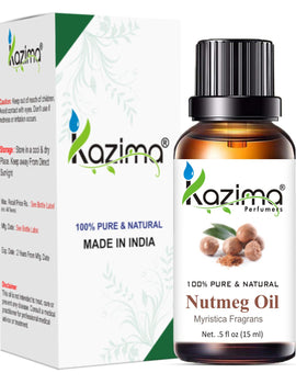 KAZIMA Nutmeg Essential Oil - 100% Pure Natural & Undiluted For Skin & Hair care (15ml)
