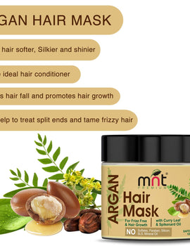 MNT Argan Hair Mask with Curry Leaf & Spikenard Oil for Hair Grow & Frizz free Hair, 100g