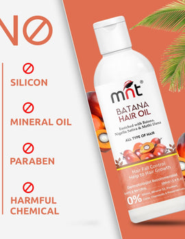 MNT Batana Oil for Hair Growth with Methi Dana & Curry Leaf | Promotes Thicker, Shiny, Stronger & Healthy Hair | Pure Batana Oil for Hair Growth and Hair Fall Control | 100 ml