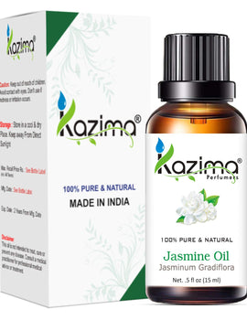 KAZIMA Jasmine Essential Oil - 100% Pure Natural & Undiluted For Skin & Hair care (15ml)