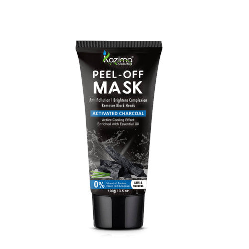 KAZIMA Activated Charcoal Peel Off Mask - Deep Cleansing Blackheads Removal Dead Skin Removal Fights Pollution 100g