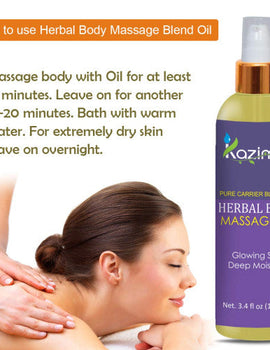 KAZIMA Herbal Body Massage Oil (100ml) for Relaxation, Pain Relief, Skin Nourishment & Hydration