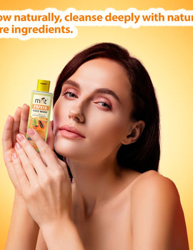 MNT Papaya Face Wash with Glycerin & Aloe Vera Extract for Deep Cleanse, Glowing, Dead Skin and Tan Removal, 100 ml