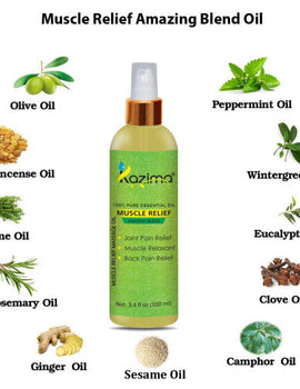 KAZIMA Muscle Relief Massage Oil (100ml) – Soothing Formula for Pain, Tension, and Muscle Recovery