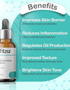FILZA 10% Niacinamide Face Serum for Acne Marks and Dark Spots, with Zinc and Rice Extract | Fades Blemishes, Reduces Hyperpigmentation & Balances Oil | 30 ml