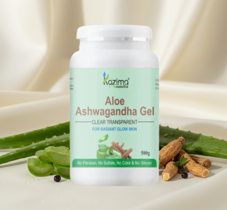 KAZIMA Aloe Ashwagandha Gel for Face – Natural Glow, Deep Hydration & Herbal Care (500 Gram)
