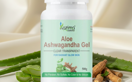 KAZIMA Aloe Ashwagandha Gel for Face – Natural Glow, Deep Hydration & Herbal Care (500 Gram)