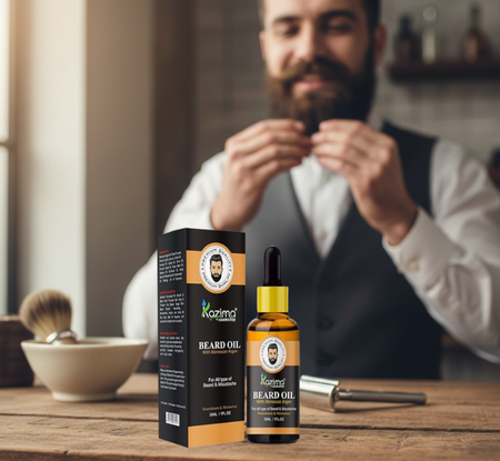 KAZIMA Beard & Moustache Oil (30ml): The Ultimate Solution for Thick, Soft & Healthy Beard Growth