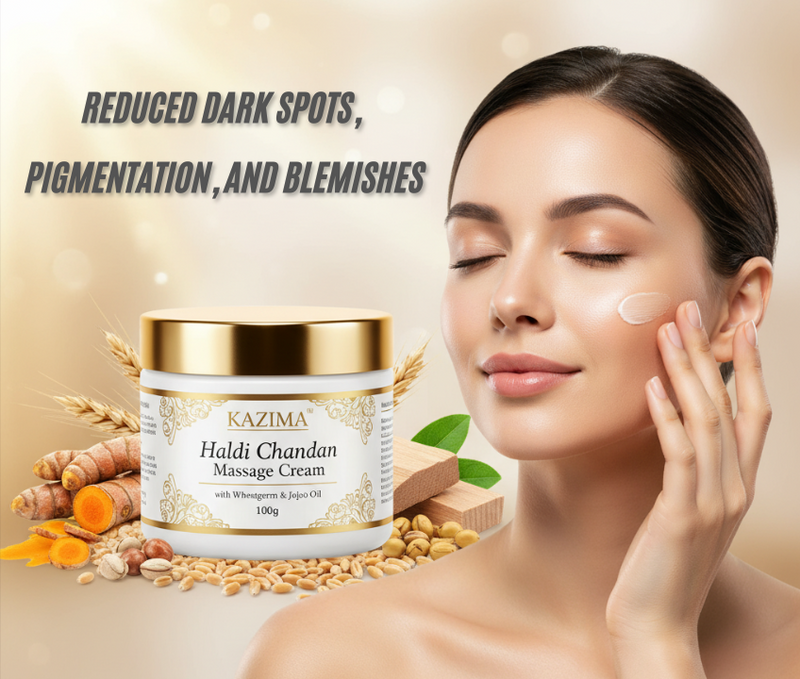 Reveal Your Natural Glow with KAZIMA Haldi Chandan Massage Cream – The Secret to Bright, Nourished, and Radiant Skin