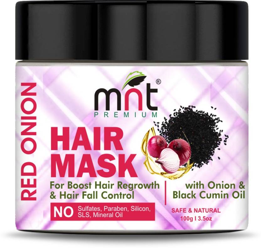 MNT Red Onion Hair Mask with Onion & Black Cumin Oil for Hair Fall Control, Hair Grow & Damaged Hair Repair, 100g