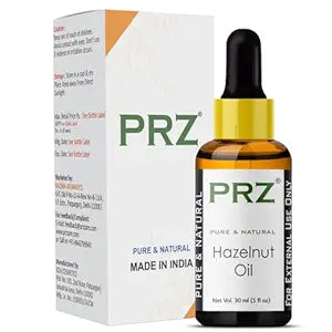 PRZ Hazelnut Cold Pressed Carrier Oil - Pure Natural & Therapeutic Grade Oil for Aromatherapy Body Massage, Skin Care & Hair Care