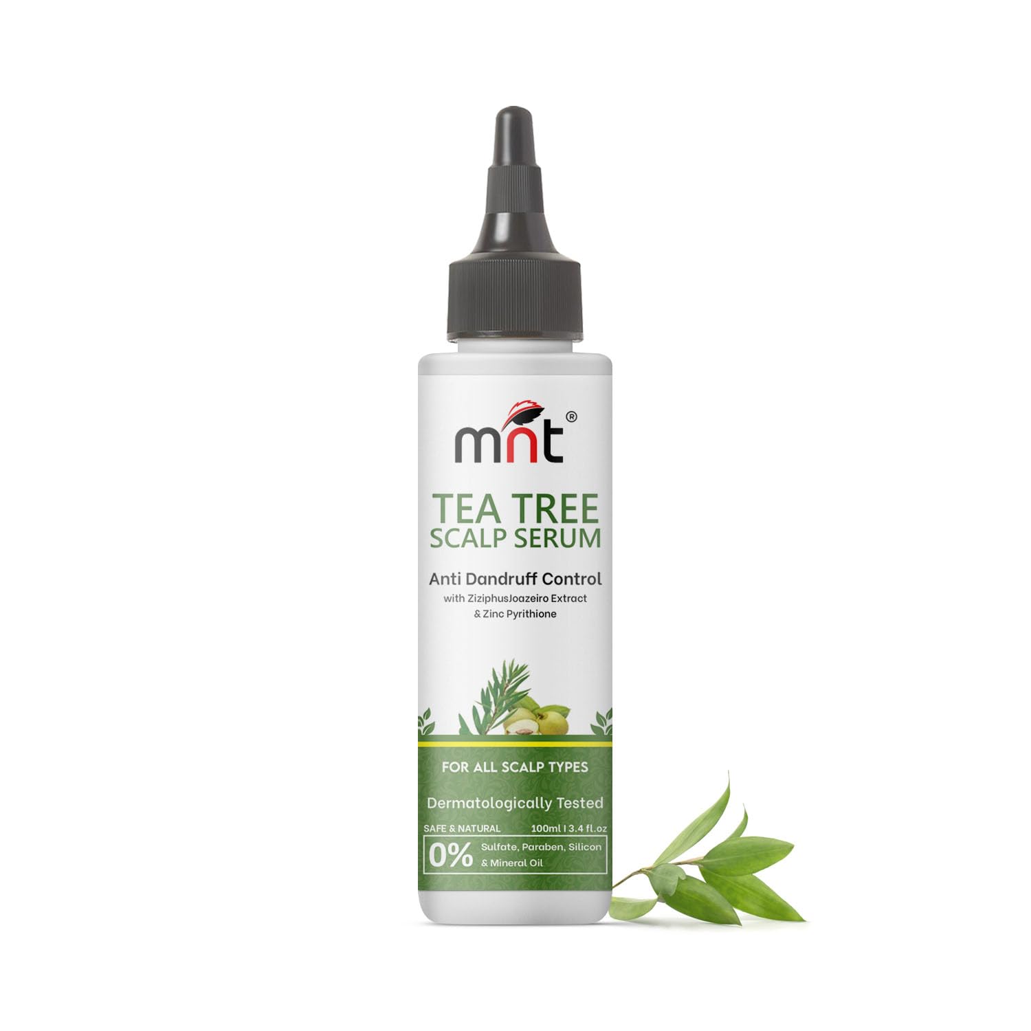 MNT Tea Tree Anti-Dandruff Scalp Serum 100ml – Natural Treatment for Flaky, Itchy Scalp, Soothes, Nourishes, and Reduces Dandruff