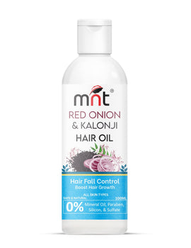 MNT Red Onion & Kalonji Hair Oil for Hair Growth and Hair Fall Control with Onion & Black Cumin Seed Oil, 100 ml