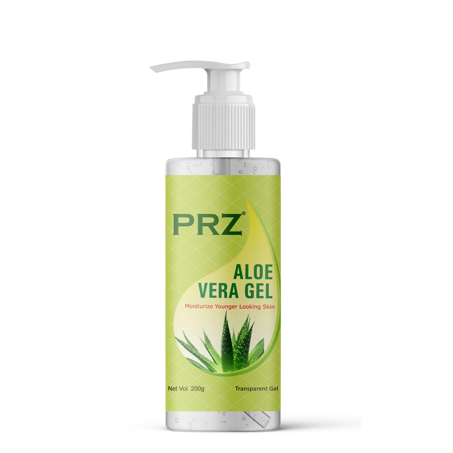 PRZ 100% Pure Natural ALOE VERA GEL Transparent - For Body & Face Moisturizing, Hair Gel, Multipurpose Beauty Skin Gel, Acne Scars, Glowing & Radiant Skin Treatment