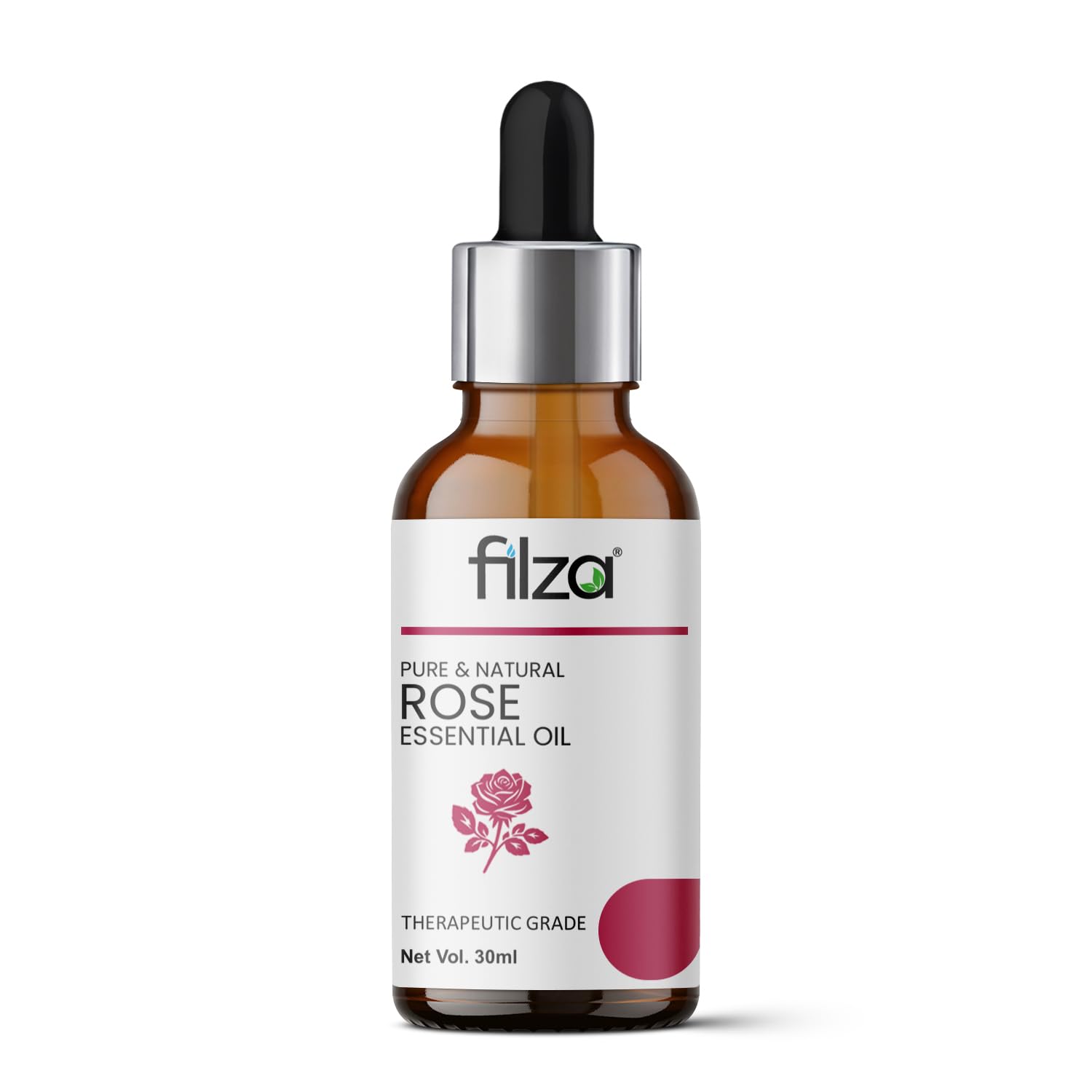 FILZA Rose Essential Oil, 15 ml - For Face, Skin & Hair | Pure Rose Oil for Candles & Diffusers | Used in Soap Making and Air Freshners