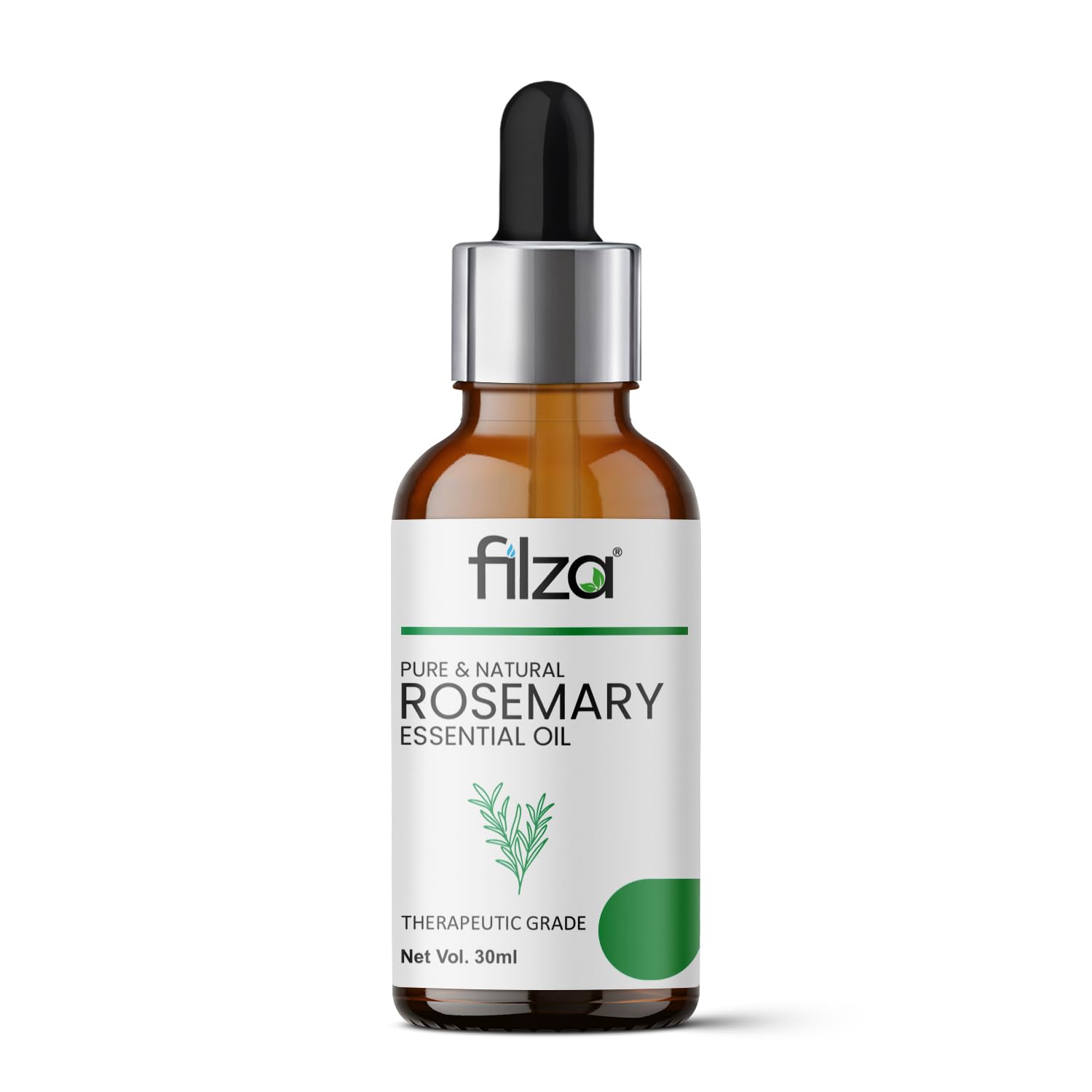 FILZA Rosemary Essential Oil, 15 ml - For Hair Growth, Hair Fall Control & Nourishment | Pure Rosemary Oil for Skin, Body, and Aromatherapy
