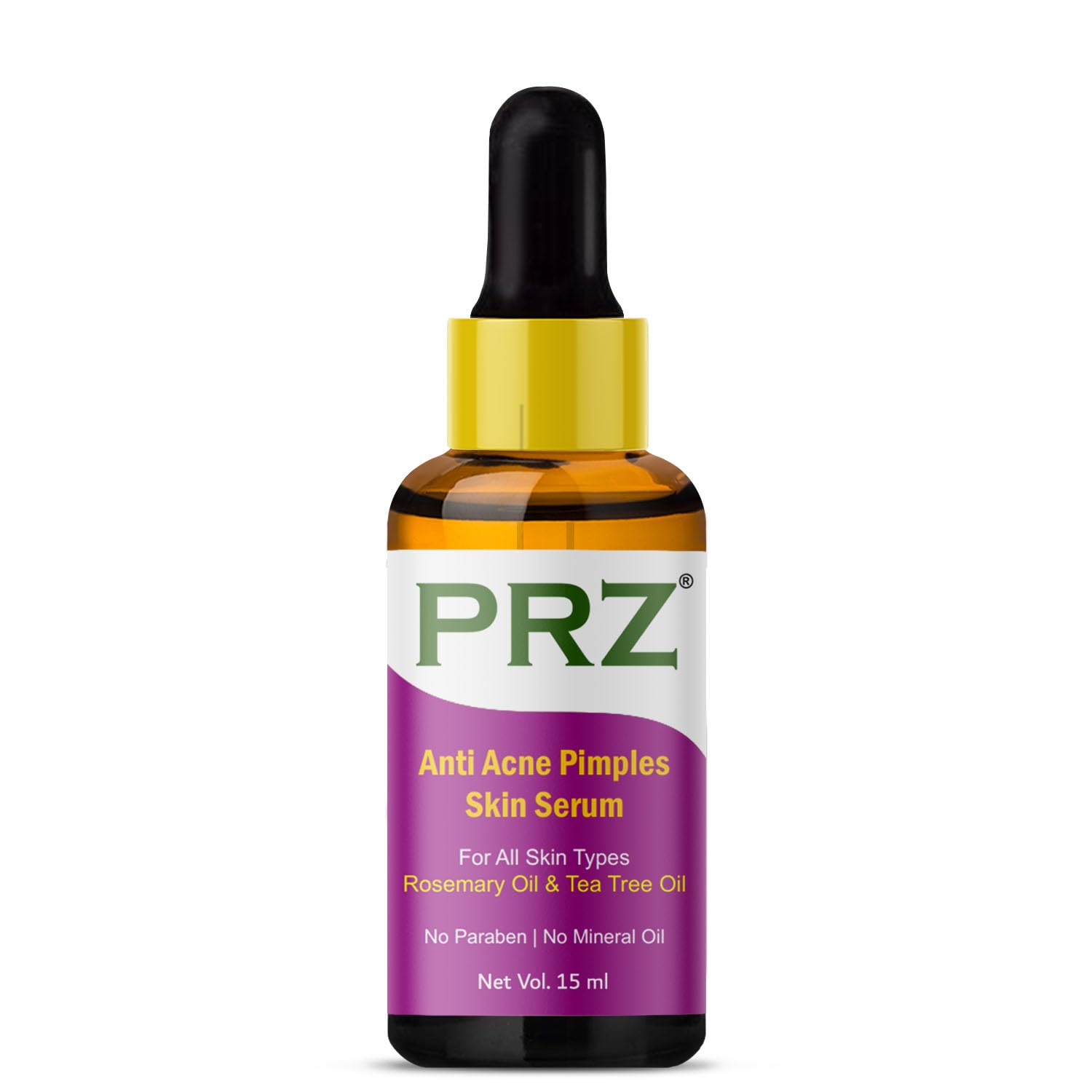 PRZ Anti Acne Pimples Skin Serum (30ML) For All Skin Types - Acne Scars & Dark Spots Removal, Pimples, Pigmentation & Reduces Age Spots With Rosemary Oil & Tea Tree Oil (No Paraben | No Mineral Oil)