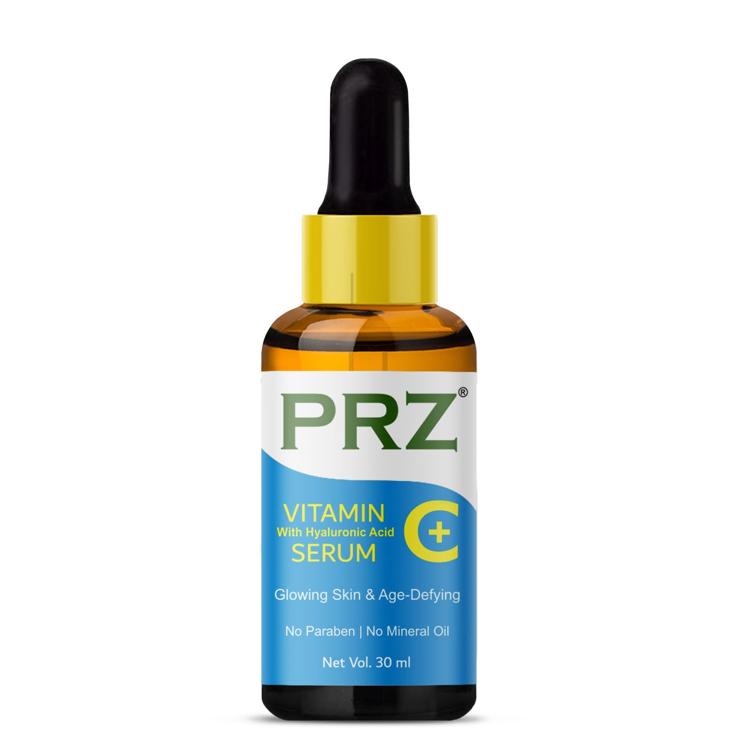 PRZ Vitamin C Serum (30ML) With Hyaluronic Acid, Glowing Skin & Age-Defying, Fairness Brightening Vitamin C Super Strength (No Paraben | No Mineral Oil)