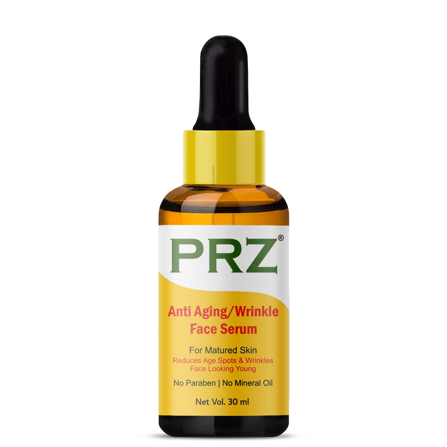 PRZ Anti Aging Wrinkle Face Serum (30ML) For Matured Skin, Reduces Age Spots & Wrinkles Face Looking Young (No Paraben | No Mineral Oil)