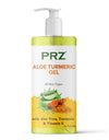 PRZ 100% Pure & Natural Aloe Turmeric Gel with Aloe Vera, Turmeric & Vitamin E for Skin, 500g