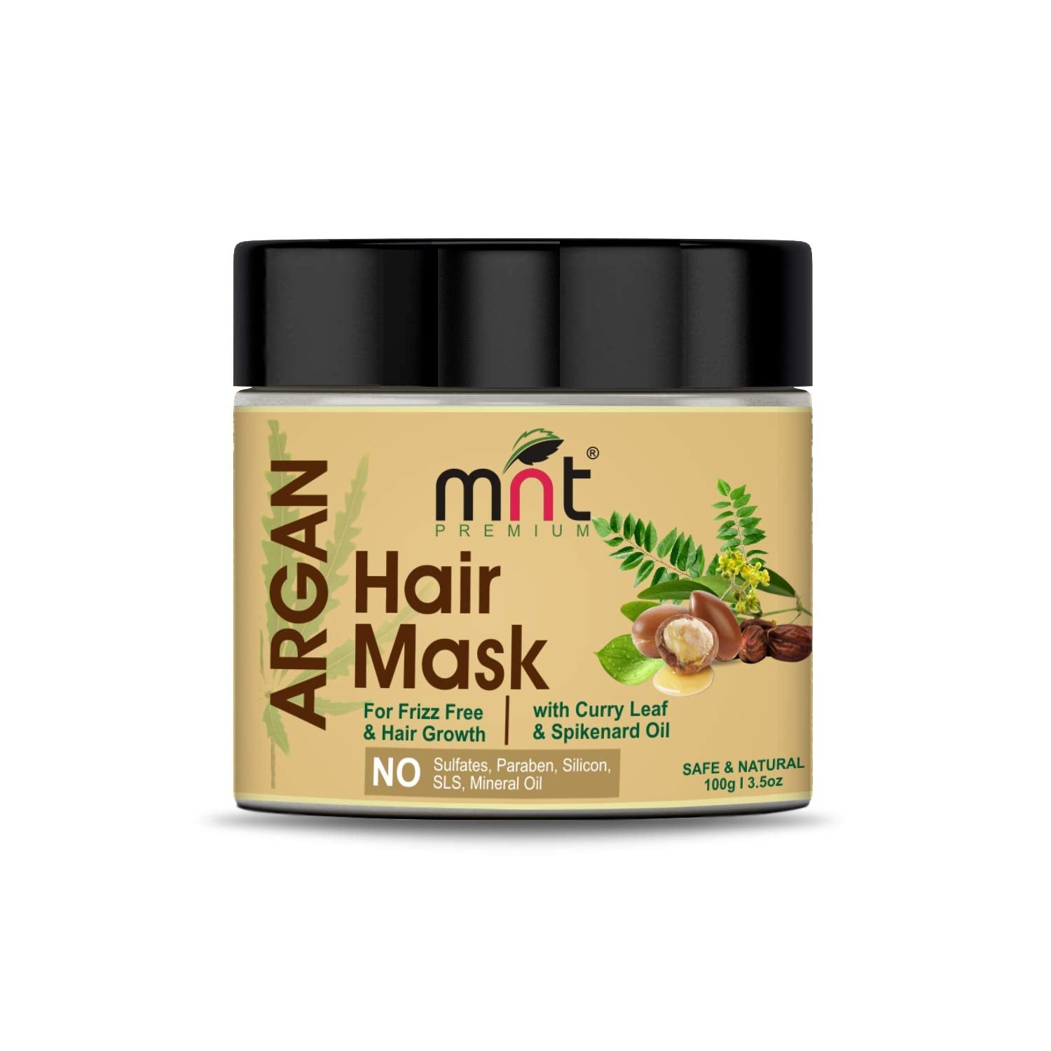MNT Argan Hair Mask with Curry Leaf & Spikenard Oil for Hair Grow & Frizz free Hair, 100g