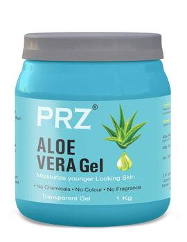 PRZ 100% Pure Natural ALOE VERA GEL Transparent - For Body & Face Moisturizing, Hair Gel, Multipurpose Beauty Skin Gel, Acne Scars, Glowing & Radiant Skin Treatment