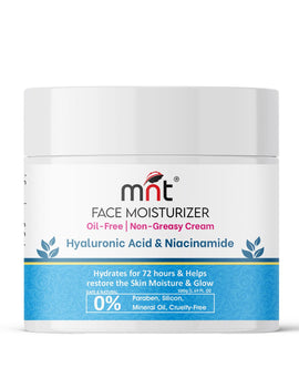 MNT Niacinamide & Hyaluronic Acid Face Moisturizer Cream for Plumping and Hydrating Skin | Anti-Aging Face Moisturizer for Dry Skin | Non-Greasy & Oil Free Cream | 100 g