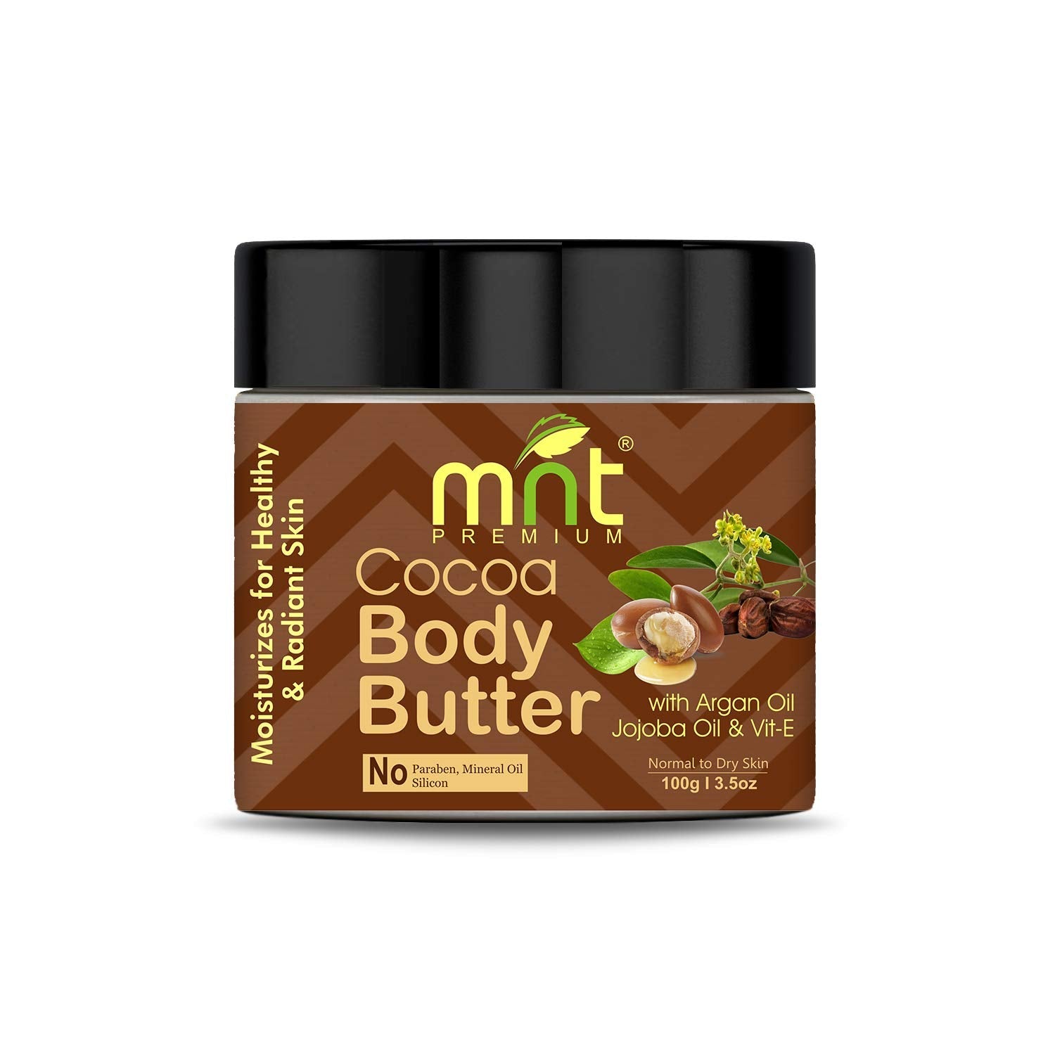 MNT Cocoa Body Butter with Argan Oil, Jojoba Oil & Vitamin-E for Healthy & Radiant Skin, (100g)