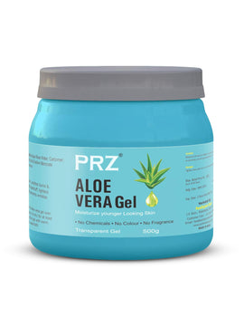 PRZ 100% Pure Natural ALOE VERA GEL Transparent - For Body & Face Moisturizing, Hair Gel, Multipurpose Beauty Skin Gel, Acne Scars, Glowing & Radiant Skin Treatment