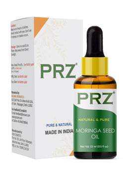 PRZ Moringa Seed Oil - 100% Pure Natural Cold Pressed Carrier Oil for Skin & Hair