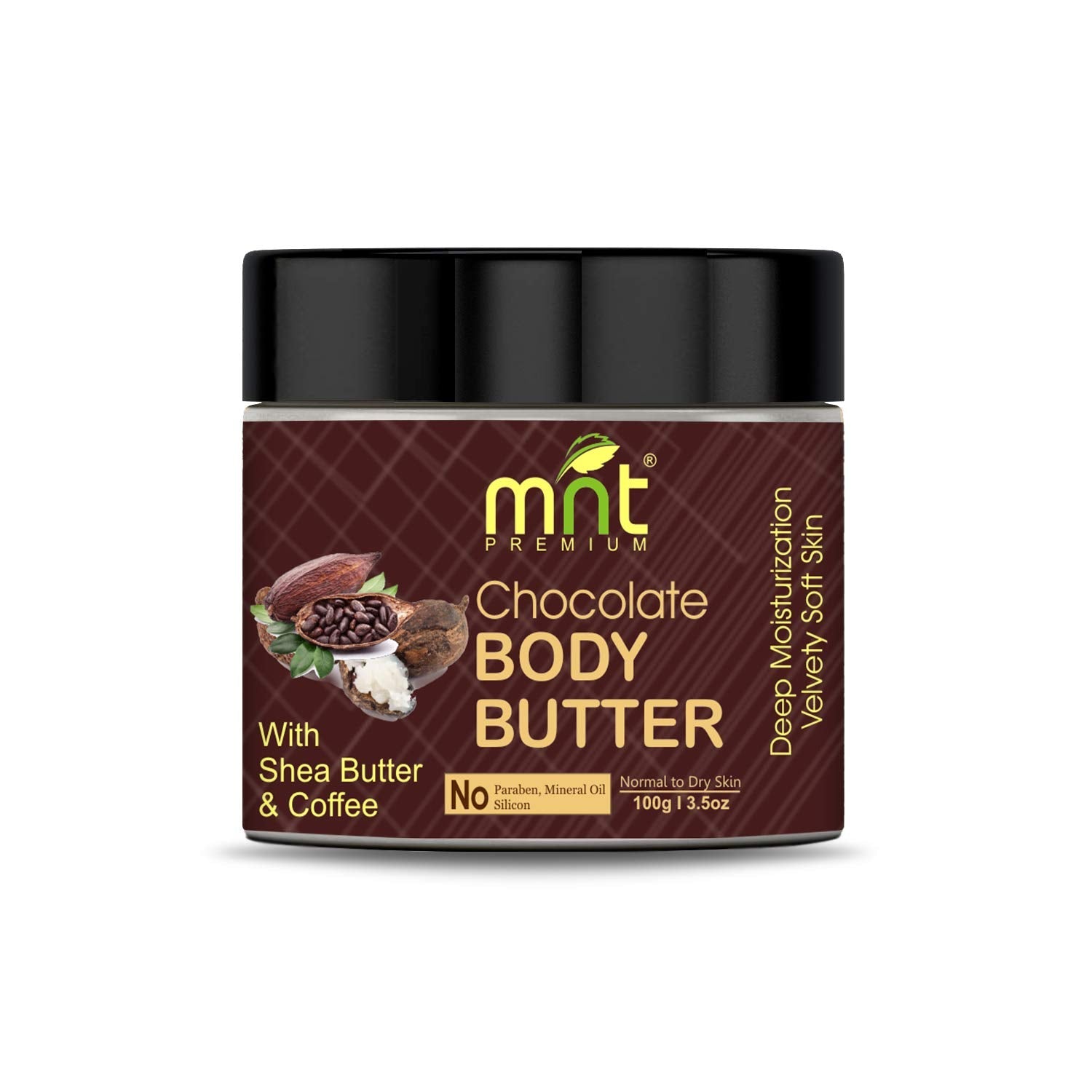 MNT Chocolate Body Butter 100g – Indulge in Rich Hydration, Softening Skinwith, Vitamin E, and Deep Moisture for a Silky Smooth Glow