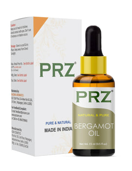 PRZ Bergamot Essential Oil - Pure Natural & Therapeutic Grade Oil for Aromatherapy, Skin Care & Hair Care