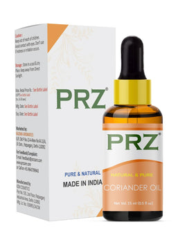 PRZ Coriander Essential Oil - Pure Natural Aromatherapy & Therapeutic Grade Oil for Skin Care & Hair Care