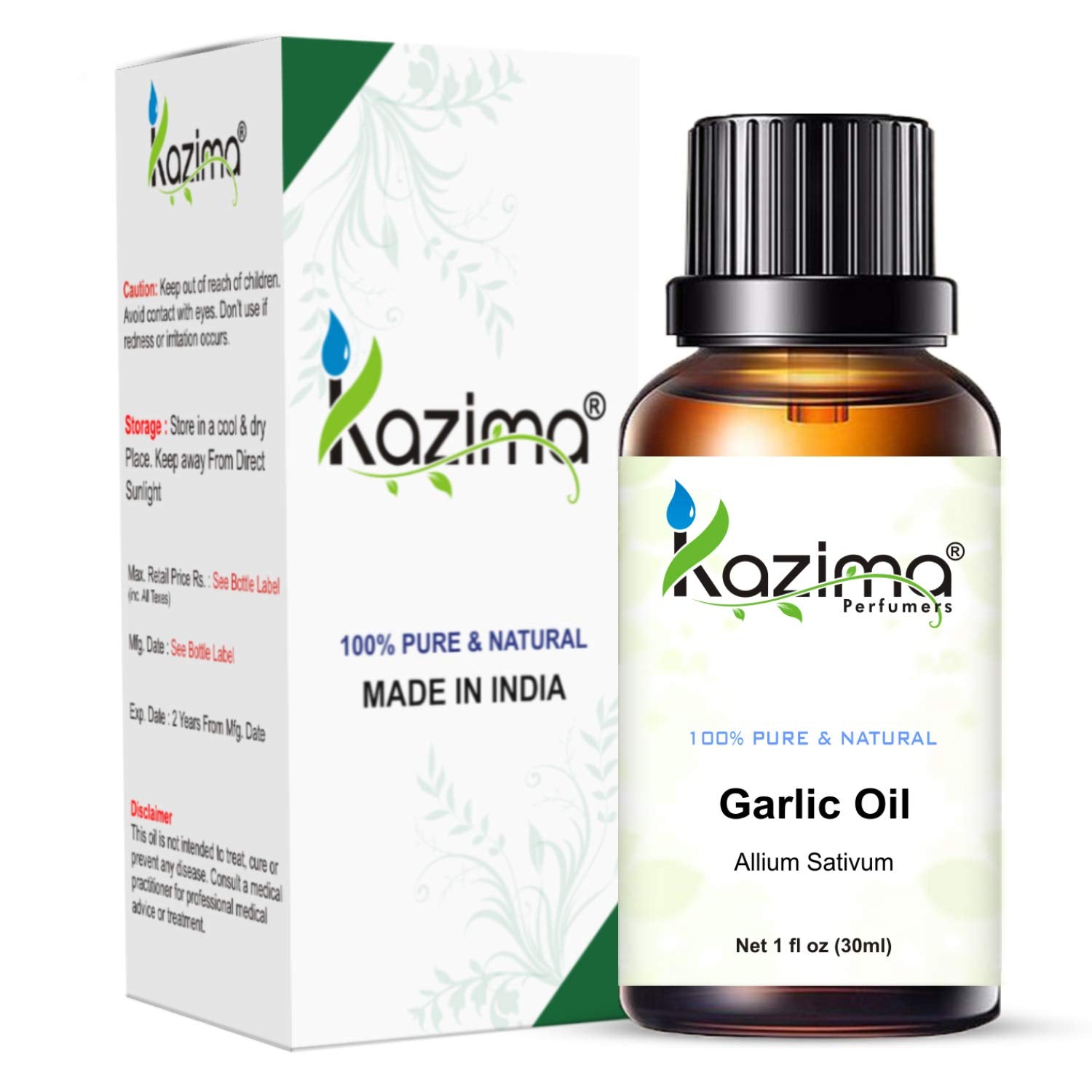 KAZIMA Garlic Essential Oil - 100% Pure Natural & Undiluted For Skin & Hair care (15ml)