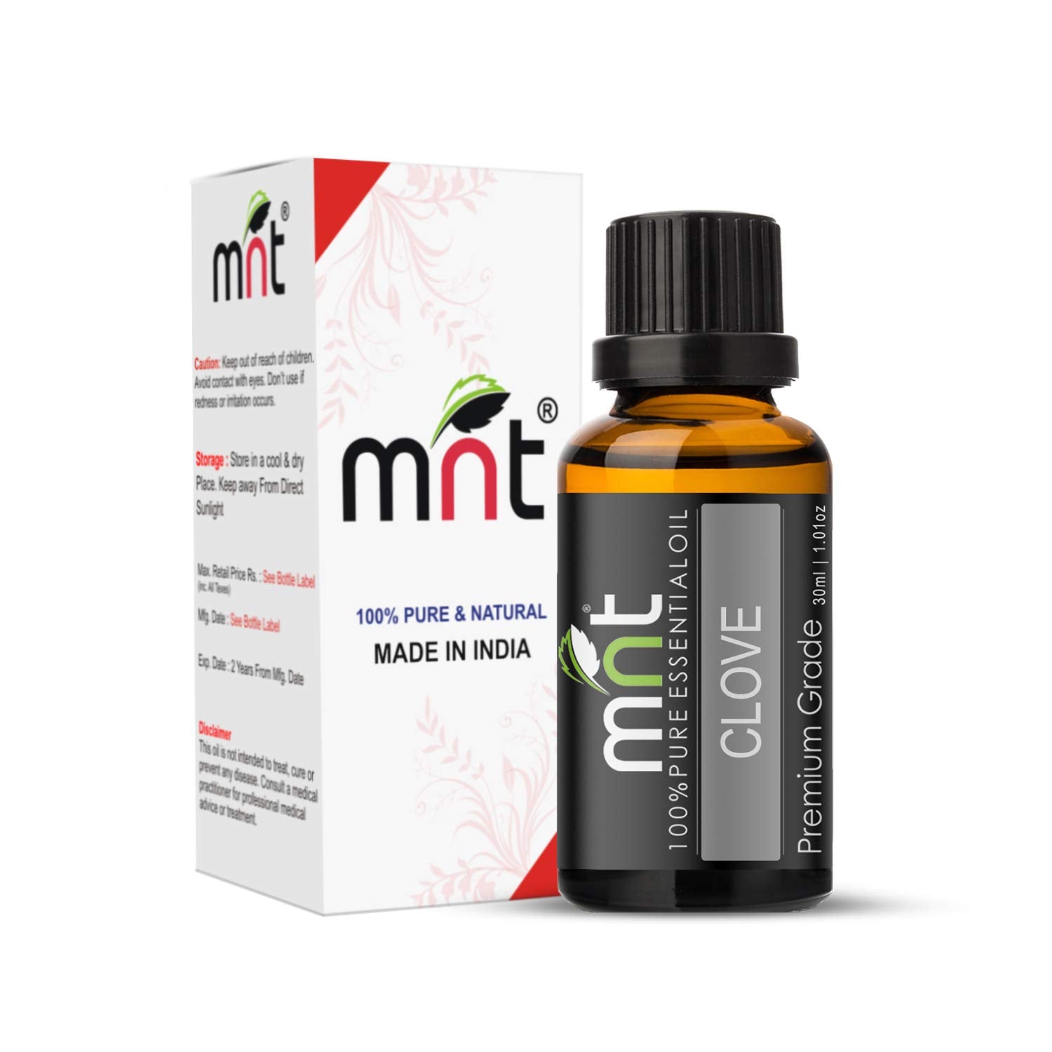 Clove Essential Oil - 100% Pure & Natural Therapeutic Grade Oil for Toothache, Hair and Skin