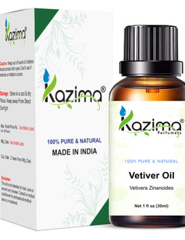 KAZIMA Vetiver Essential Oil - 100% Pure Natural & Undiluted For Skin & Hair care  (15ml)
